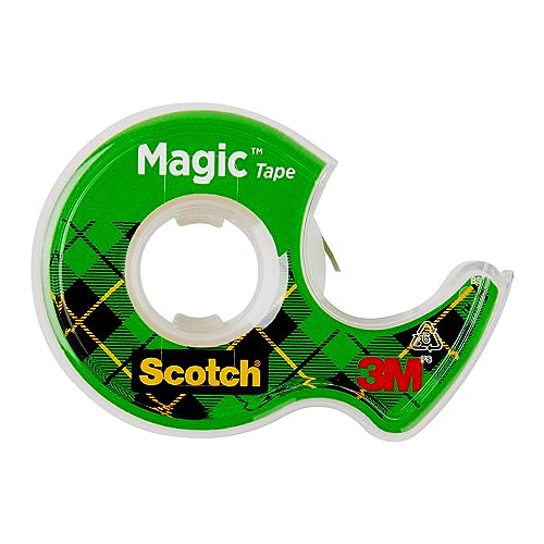 Scotch Magic Tape, 3 Rolls, Numerous Applications, Invisible, Engineered for Repairing, 3/4 x 300 Inches, Dispensered (3105)-UPStoxs