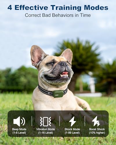 Jugbow Dog Shock Collar - 3300FT Dog Training Collar with Remote Innovative IPX7 Waterproof with 4 Training Modes, Rechargeable E-Collar for All Breeds-UPStoxs