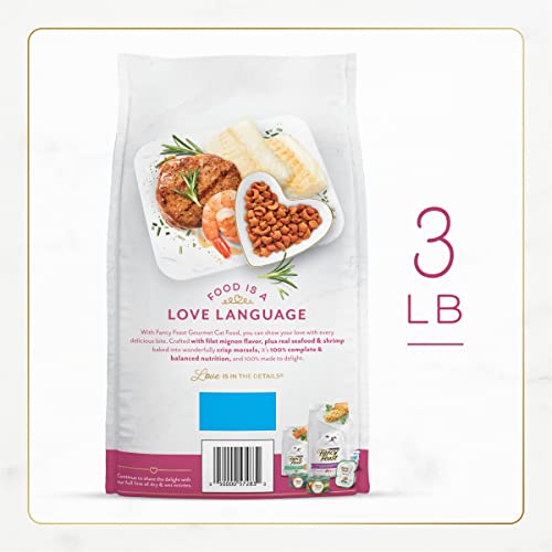 Purina Fancy Feast Dry Cat Food Filet Mignon Flavor with Seafood and Shrimp - 3 lb. Bag-UPStoxs