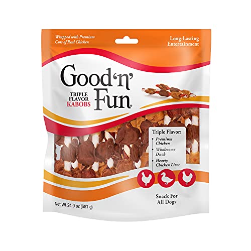 Good'N'Fun Triple Flavored Rawhide Kabobs for Dogs, 1.5 Pound (Pack of 1)-UPStoxs