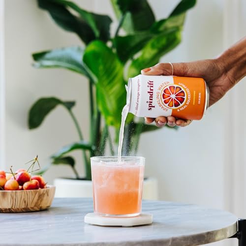 Spindrift Sparkling Water, Blood Orange Tangerine Flavored, Made with Real Squeezed Fruit, 12 Fl Oz Cans, Pack of 24 (Only 12 Calories per Can)-UPStoxs