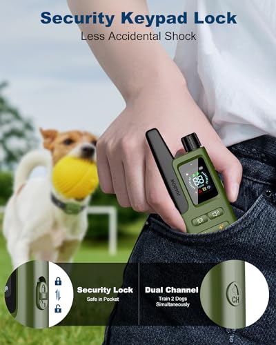 Jugbow Dog Shock Collar - 3300FT Dog Training Collar with Remote Innovative IPX7 Waterproof with 4 Training Modes, Rechargeable E-Collar for All Breeds-UPStoxs