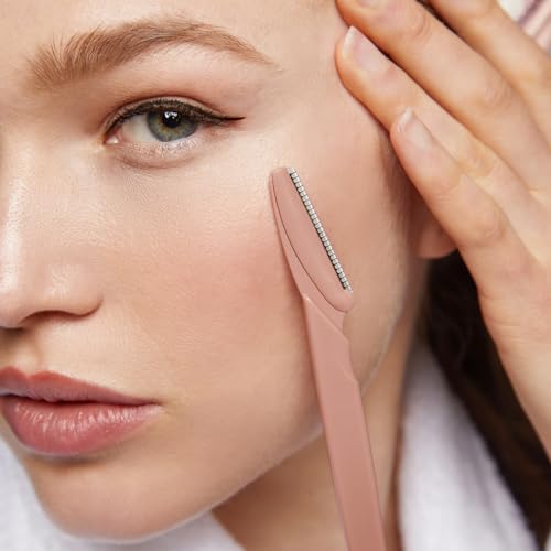 Kitsch Dermaplaning Tool - Face Razors for Women and Men, Eyebrow Trimmer & Face Shaver for Women, Facial Hair Removal for Women and Men, Dermaplane Razor for Women Face, 12 pc (Terracotta)-UPStoxs