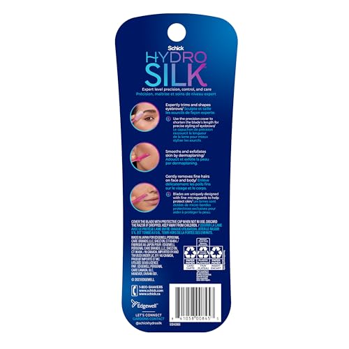 Schick Hydro Silk Touch-Up Dermaplaning Tool with Precision Cover, 9ct | Dermaplane Razor, Face Razors for Women, Eyebrow Razor, Facial Razor, Dermaplaning Razor, Womens Face Razor Peach Fuzz Remover-UPStoxs