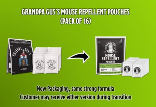 Grandpa Gus's Extra-Strength Mouse Repellent Pouches, Cinnamon/Peppermint Oils Repel Mice from Nesting & Freshen Air in Car/RV/Boat/Garage/Shed/Cabin, 1.75 oz (Pack of 10)-UPStoxs