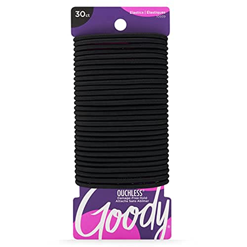 GOODY Womens Ouchless Braided Elastics, Black, 30 Count-UPStoxs