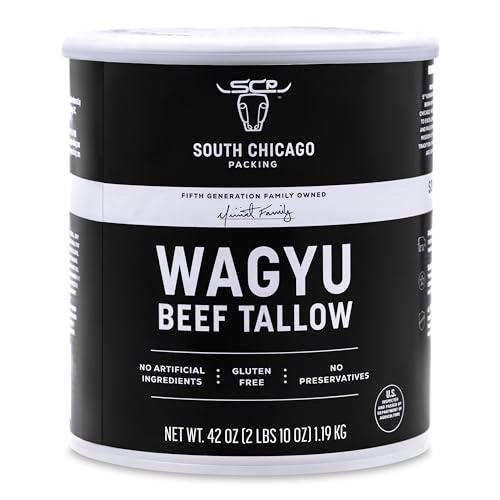 South Chicago Packing Wagyu Beef Tallow, 42 Ounces, Paleo-friendly, Keto-friendly, 100% Pure Wagyu-UPStoxs