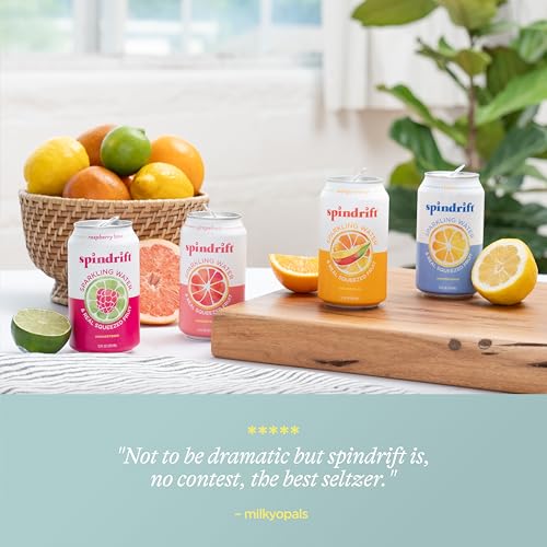 Spindrift Sparkling Water, 4 Flavor Variety Pack, Made with Real Squeezed Fruit, 12 Fl Oz (Pack of 20)-UPStoxs