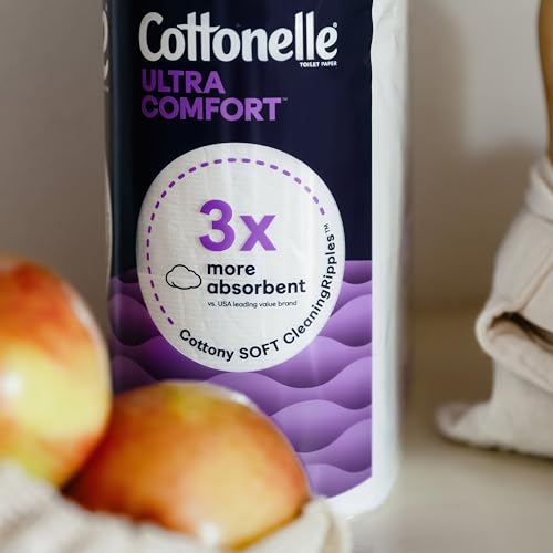 Cottonelle Ultra Comfort Toilet Paper with Cushiony CleaningRipples Texture, 24 Family Mega Rolls (24 Family Mega Rolls = 108 Regular Rolls) (4 Packs of 6), 296 Sheets per Roll, Packaging May Vary-UPStoxs