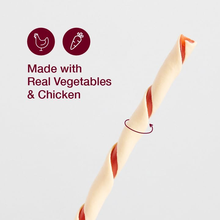 SmartBones Smart Twist Sticks, Rawhide Free Dog Chew Sticks, Made With Real Chicken, 50 Sticks (Pack of 1)-UPStoxs