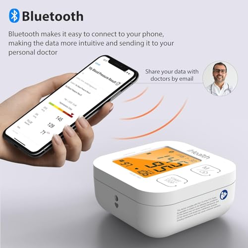 iHealth Track Smart Upper Arm Blood Pressure Monitor with Wide Range Cuff That fits Standard to Large Adult Arms, Bluetooth Compatible for iOS & Android Devices-UPStoxs