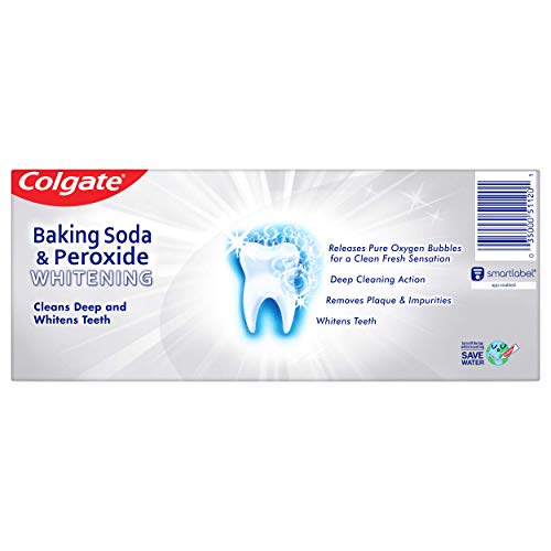 Colgate Baking Soda & Peroxide Toothpaste - Whitens Teeth, Fights Cavities & Removes Stains, Brisk Mint, 6 Ounce (Pack of 2)-UPStoxs