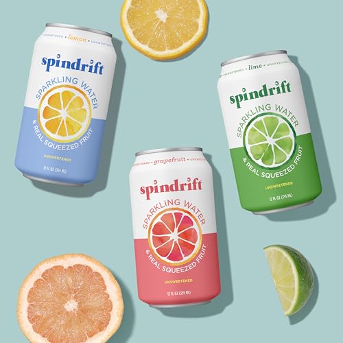 Spindrift Sparkling Water, Lime Flavored, Made with Real Squeezed Fruit, 12 Fl Oz Cans, Pack of 24 (Only 4 Calories per Can)-UPStoxs
