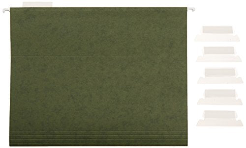 Amazon Basics Hanging Organizer File Folder, Letter Size, Green - Pack of 25-UPStoxs