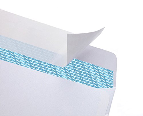 #10 Security Tinted Self-Seal Envelopes - No Window - Size 4-1/8 X 9-1/2 Inches - White - 24 LB - 100 Count (34100)-UPStoxs