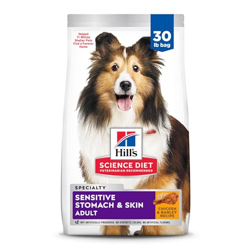 Hill's Science Diet Sensitive Stomach & Skin, Adult 1-6, Stomach & Skin Sensitivity Support, Dry Dog Food, Chicken Recipe, 30 lb Bag-UPStoxs