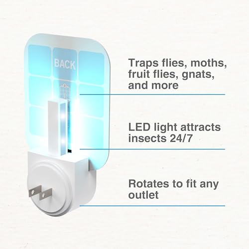 Safer Home SH502 Indoor Plug-In Fly Trap for Flies, Fruit Flies, Moths, Gnats, and Other Flying Insects – 400 Sq Ft of Protection-UPStoxs