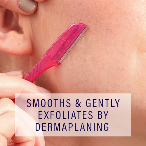 Schick Hydro Silk Touch-Up Dermaplaning Tool with Precision Cover, 3ct | Dermaplane Razor, Face Razors for Women, Eyebrow Razor, Facial Razor, Dermaplaning Razor, Womens Face Razor Peach Fuzz Remover-UPStoxs