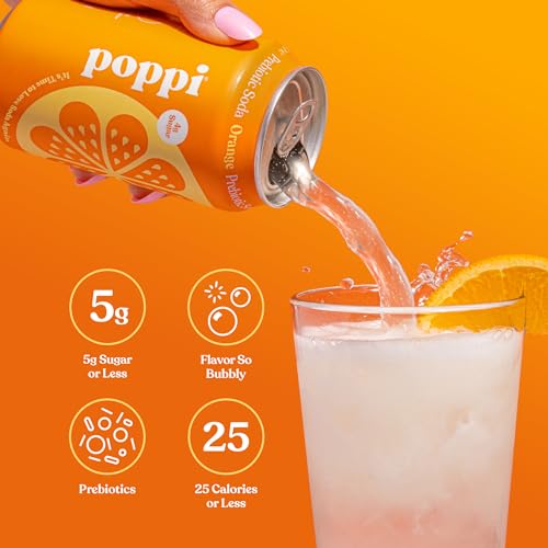POPPI Sparkling Prebiotic Soda, Beverages w/Apple Cider Vinegar, Seltzer Water & Fruit Juice, Fun Favorites Variety, 12oz (12 Pack) (Packaging May Vary)-UPStoxs