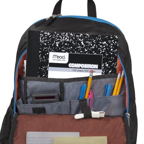 Mead Composition Notebooks, 12 Pack, Wide Ruled Paper, 9-3/4" x 7-1/2", 100 Sheets per Comp Book, Black Marble (72936)-UPStoxs