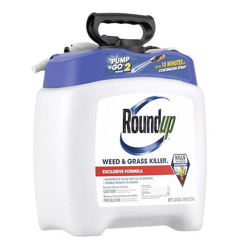 Roundup Weed & Grass Killer₄ with Pump 'N Go 2 Sprayer, Use In and Around Flower Beds, Trees & More, 1.33 gal.-UPStoxs