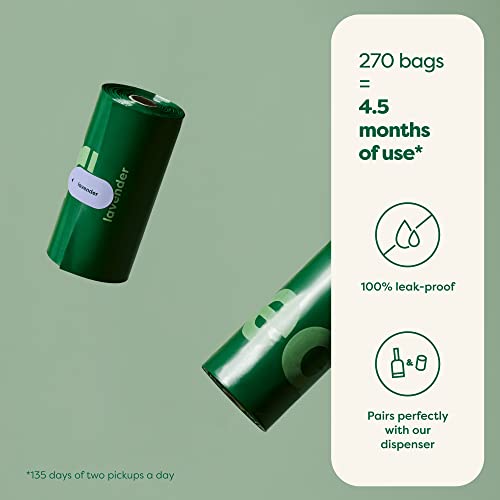 Earth Rated Dog Poop Bags, Guaranteed Leak Proof and Extra Thick Waste Bag Refill Rolls For Dogs, Lavender Scented, 270 Count-UPStoxs