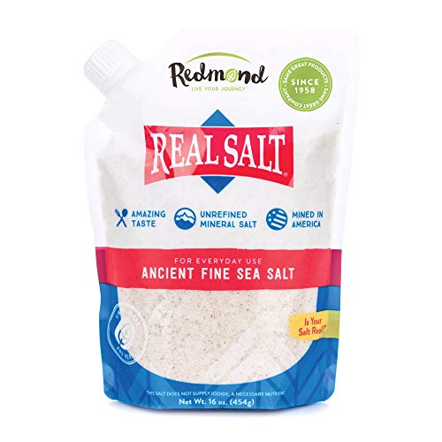 Redmond Real Salt - Ancient Fine Sea Salt, Unrefined Mineral Salt, 16 Ounce Pouch (1 Pack)-UPStoxs