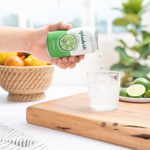 Spindrift Sparkling Water, Lime Flavored, Made with Real Squeezed Fruit, 12 Fl Oz Cans, Pack of 24 (Only 4 Calories per Can)-UPStoxs