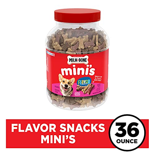 Milk-Bone Mini's Flavor Snacks Dog Treats, 36 Ounce Crunchy Texture Helps Reduce Tartar-UPStoxs