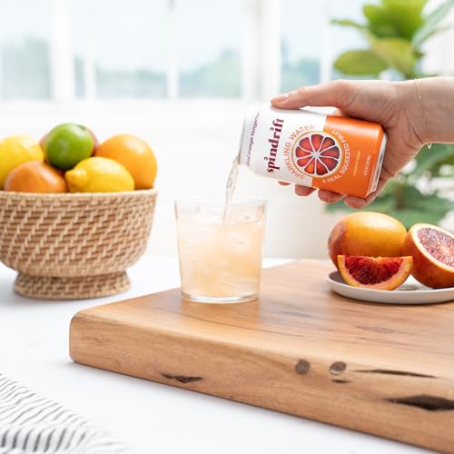 Spindrift Sparkling Water, Blood Orange Tangerine Flavored, Made with Real Squeezed Fruit, 12 Fl Oz Cans, Pack of 24 (Only 12 Calories per Can)-UPStoxs