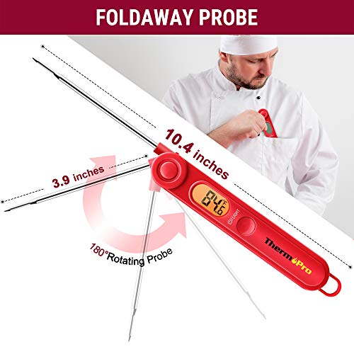 ThermoPro TP-03B Digital Meat Thermometer for Cooking Kitchen Food Candy Instant Read Thermometer with Backlight and Magnet for Oil Deep Fry BBQ Grill Smoker Thermometer-UPStoxs
