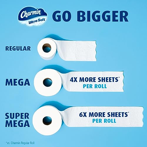 Charmin Ultra Soft Toilet Paper 6 Mega Rolls = 24 Regular Rolls-UPStoxs