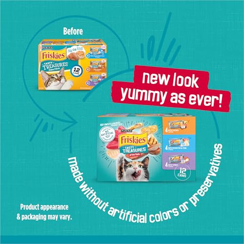 Purina Friskies Gravy Wet Cat Food Variety Pack, Tasty Treasures Prime Filets - 5.5 Ounce (Pack of 12)-UPStoxs