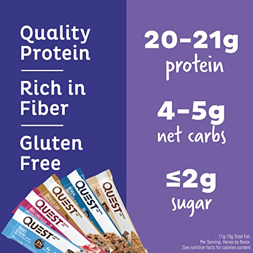 Quest Nutrition Ultimate Variety Pack Protein Bars, High Protein, Low Carb, Gluten Free, Keto Friendly, 12 Count-UPStoxs
