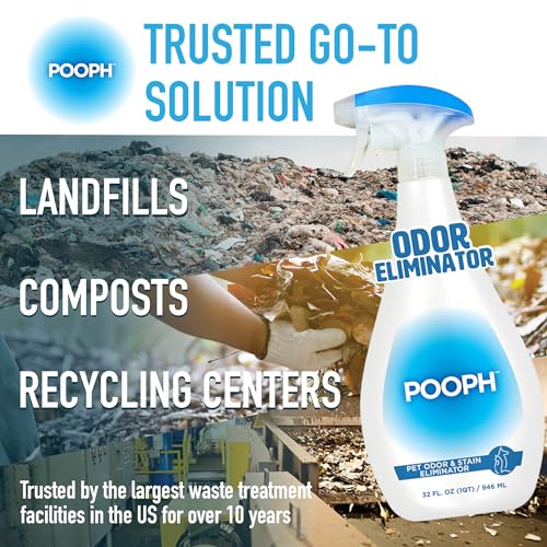Pooph Pet Odor Eliminator, 32oz Spray - Dismantles Odors on a Molecular Basis, Dogs, Cats, Freshener, Urine, Poop, Pee, Deodorizer, Natures, Puppy, Fresh, Clean, Furniture, Potty, Safe-UPStoxs