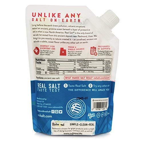 Redmond Real Salt - Ancient Fine Sea Salt, Unrefined Mineral Salt, 16 Ounce Pouch (1 Pack)-UPStoxs