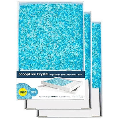 PetSafe ScoopFree Crystal Cat Litter Tray Refills – Fresh Scent, 3-Pack – Disposable Tray – Includes Leak Protection & Low Tracking Litter – Absorbs Odors On Contact-UPStoxs