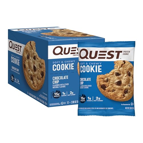 Quest Nutrition Chocolate Chip Protein Cookie; Keto Friendly; High Protein; Low Carb; 12 Count-UPStoxs