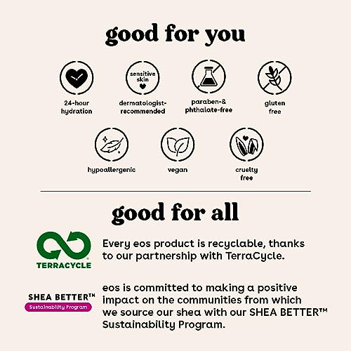 eos Shea Better Body Lotion- Vanilla Cashmere, 24-Hour Moisture Skin Care, Lightweight & Non-Greasy, Made with Natural Shea, Vegan, 16 fl oz-UPStoxs