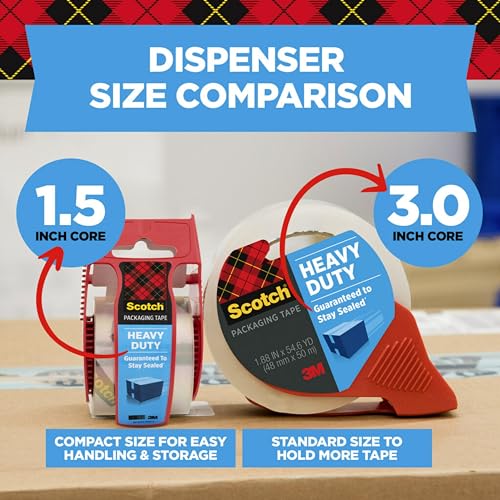 Scotch Packaging Bundle with Scotch Heavy Duty Packaging Tape, 1.5" Core, 6 Rolls with Dispenser + Scotch Cushion Lock Protective Wrap, 12 in x 50 ft-UPStoxs