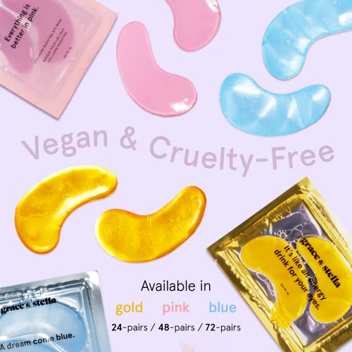 grace & stella Under Eye Mask (Gold, 24 Pairs) Reduce Dark Circles, Puffy Eyes, Undereye Bags, Wrinkles - Gel Under Eye Patches - Gifts for Women - Birthday Gifts for Women - Vegan Cruelty Free-UPStoxs