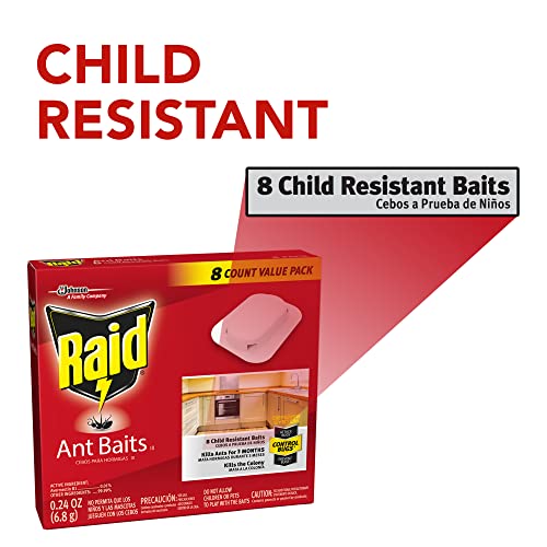 Raid Ant Killer Baits, For Household Use, Kills the Colony, Kills Ants for 3 Months, Child Resistant, 4 Count-UPStoxs