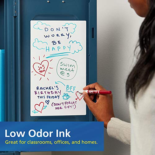 EXPO Low Odor Dry Erase Markers, Fine Tip, Black, 12 Count-UPStoxs