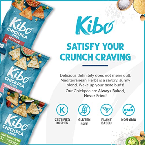 Kibo Chickpea Chips - High Protein/Fiber, Plant-Based, Cert. Gluten Free, Non-GMO, Vegan, Kosher, 3 Flavor Variety Pack, 1oz 12 pk-UPStoxs