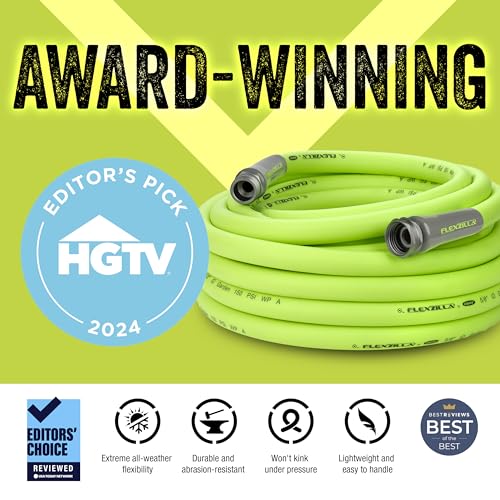 Flexzilla Garden Hose 5/8 in. x 50 ft, Heavy Duty, Lightweight, Drinking Water Safe, ZillaGreen - HFZG550YW-E-UPStoxs