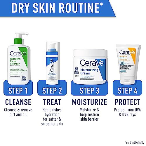 CeraVe Hydrating Facial Cleanser | Moisturizing Face Wash For Dry Skin | Hyaluronic Acid + Ceramides + Glycerin | Hydrating Cleanser For Normal To Dry Skin | National Eczema Assosiation Certified-UPStoxs