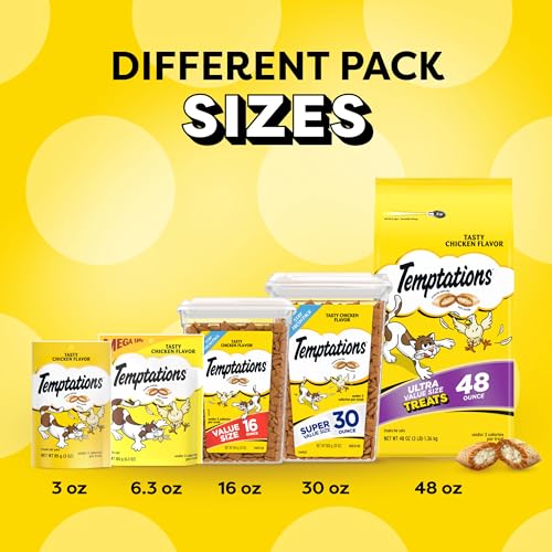 Temptations Classic Crunchy and Soft Cat Treats Tasty Chicken Flavor, 30 oz. Tub-UPStoxs
