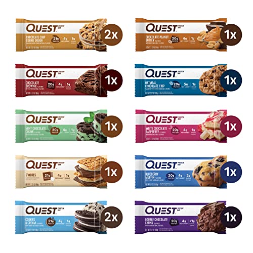 Quest Nutrition Ultimate Variety Pack Protein Bars, High Protein, Low Carb, Gluten Free, Keto Friendly, 12 Count-UPStoxs