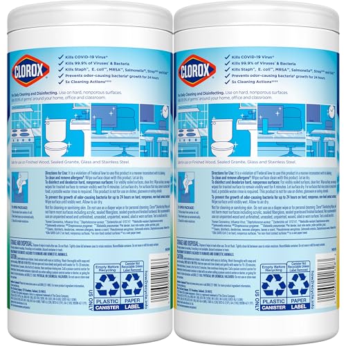 Clorox Disinfecting Wipes Value Pack, Bleach Free Cleaning Wipes, 75 Count Each, Pack of 2, Packaging May Vary-UPStoxs