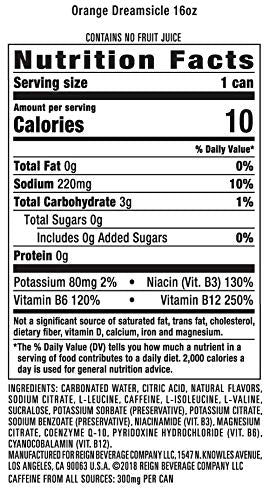 Reign Total Body Fuel, Orange Dreamsicle, Fitness & Performance Drink, 16 Fl Oz (Pack of 12)-UPStoxs